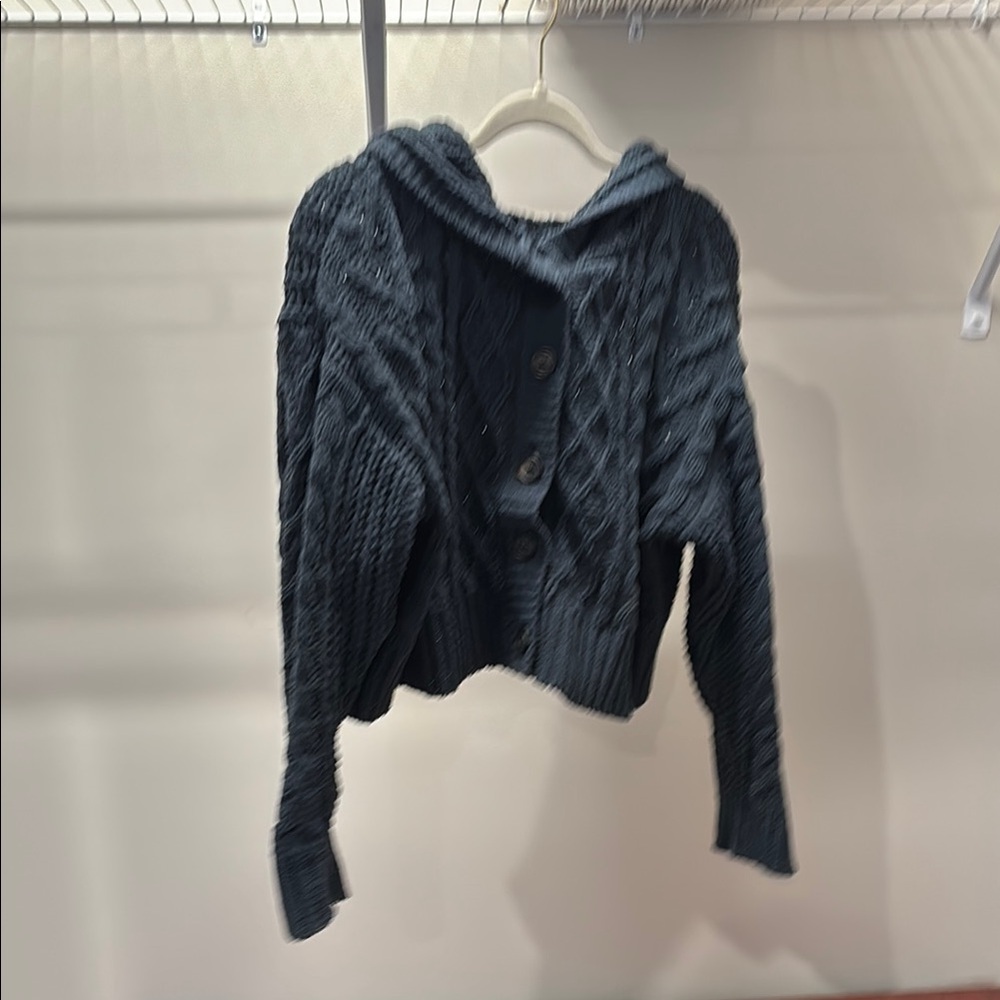 Cozy Blue Cable Knit Sweater